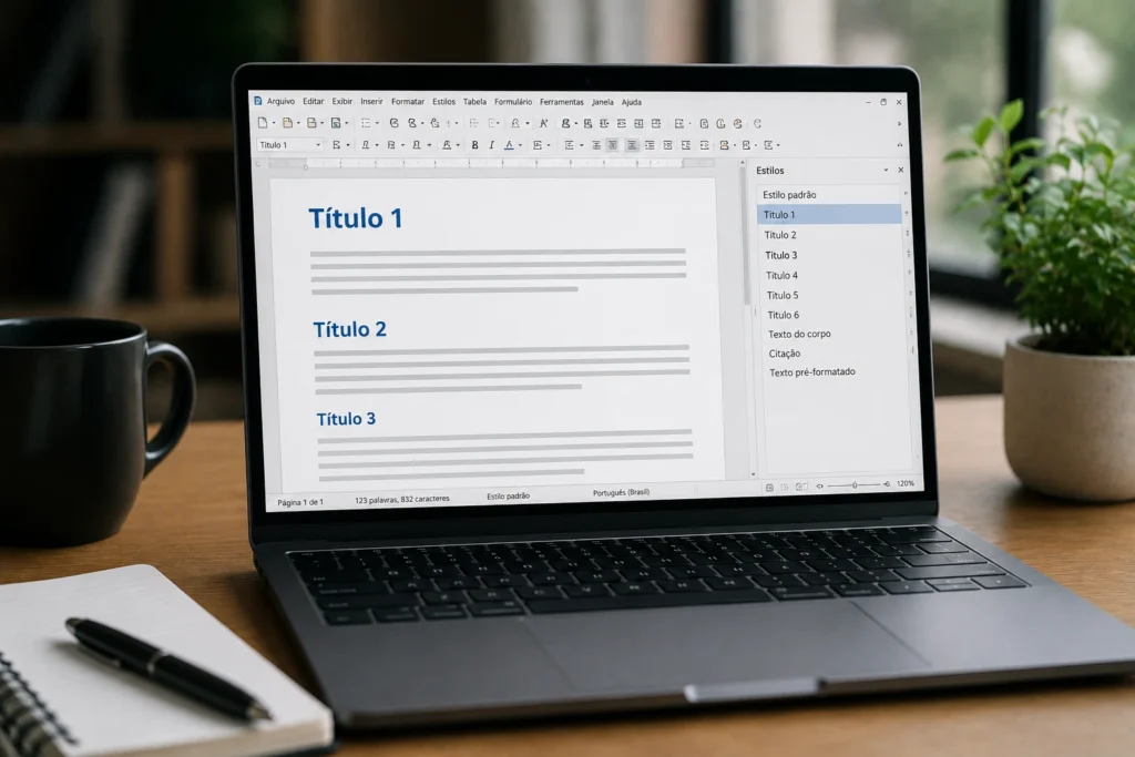 Como criar estilos no Writer para parar de formatar títulos manualmente
