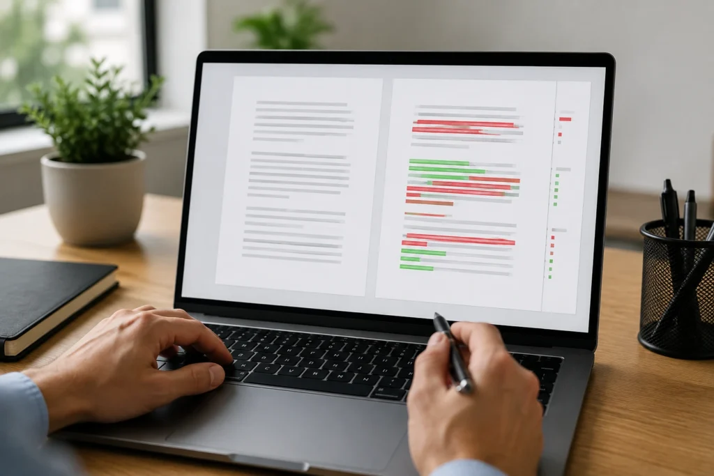 Como encontrar diferenças entre duas versões de um documento do Word