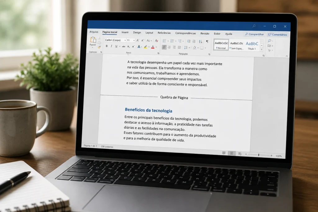 Como remover quebra de página no Word sem perder formatação