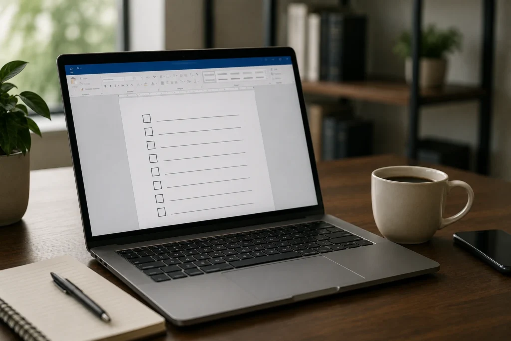 Modelo de checklist no Word: como montar uma versão simples e organizada